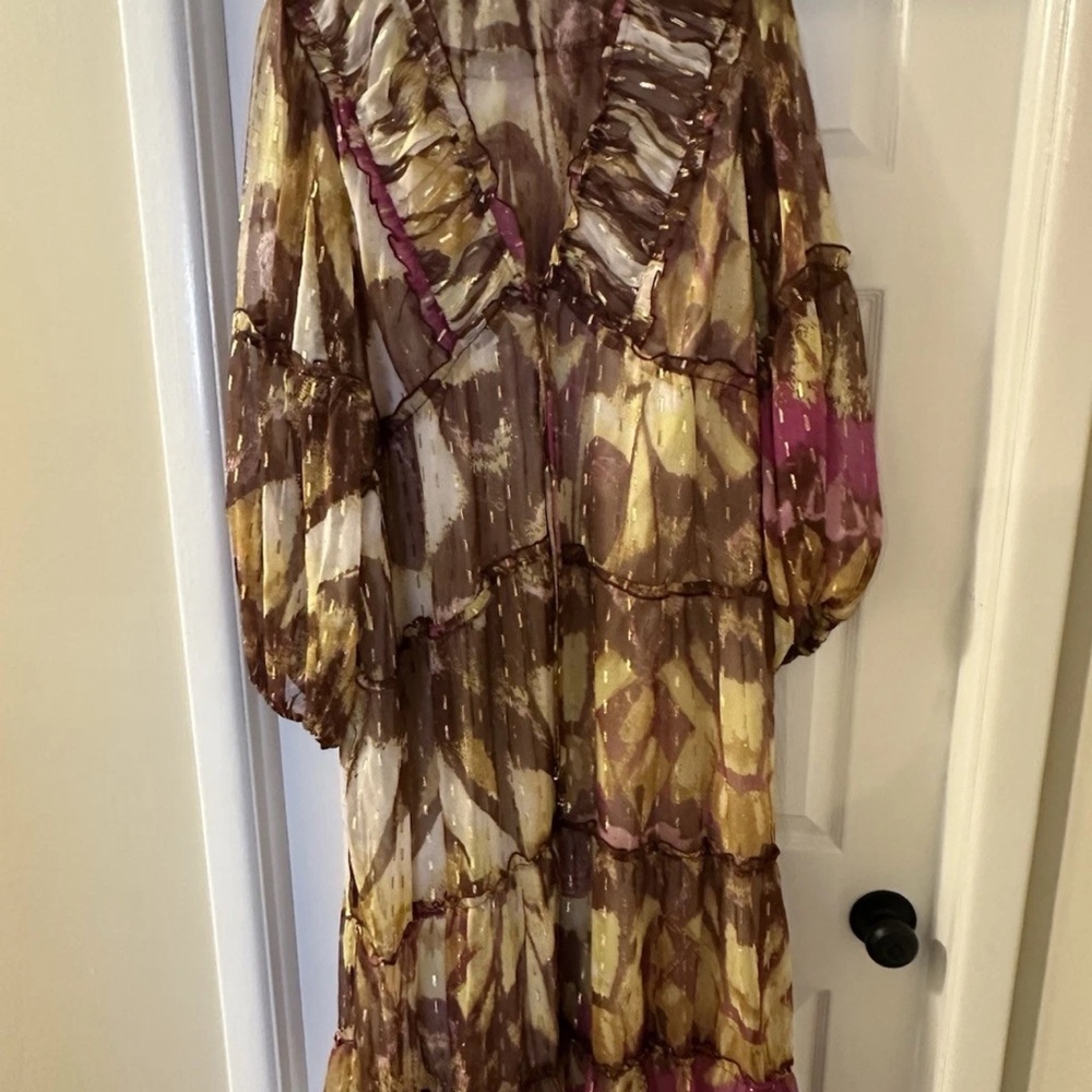 Elegant Multicolor Ruffle Dress